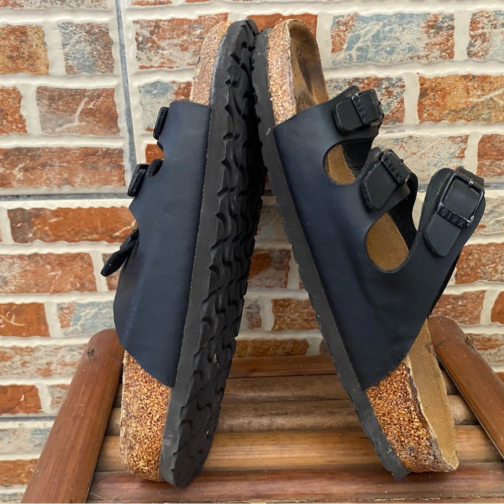 Pre-owned Birkenstock Florida Black Sandals Sz 38/7 Women’s